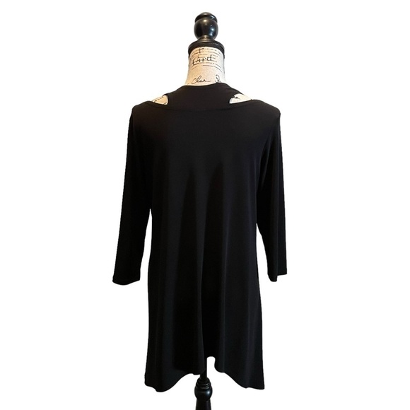 Clara Sun Woo Tunic Dress cut out Black Size Small 3/4 sleeves stretch NWOT - Picture 4 of 8